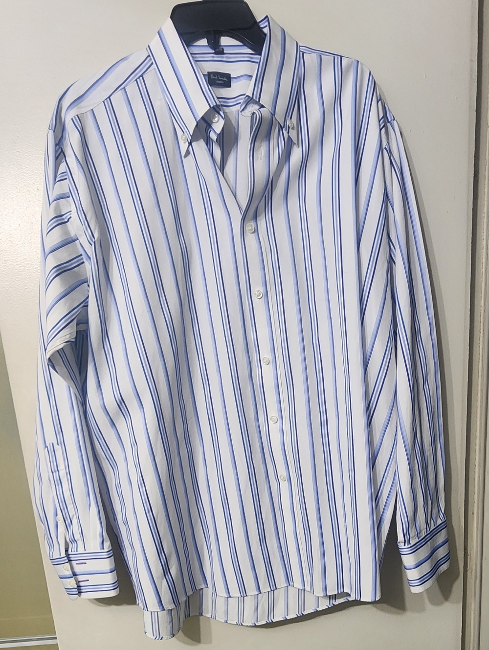 Paul Smith London White Shirt with Blue Stripes